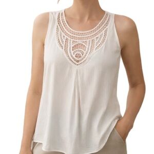 Elegant Cotton White Sleeveless Top